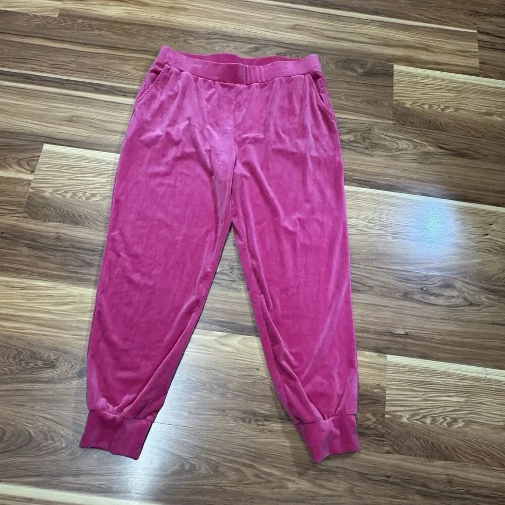 CABLE & GAUGE XL Velour Velvet 2pc Tracksuit Stretch Activewear Lounge Sport Set